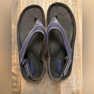 Black and Navy Blue Orthotic Sandals